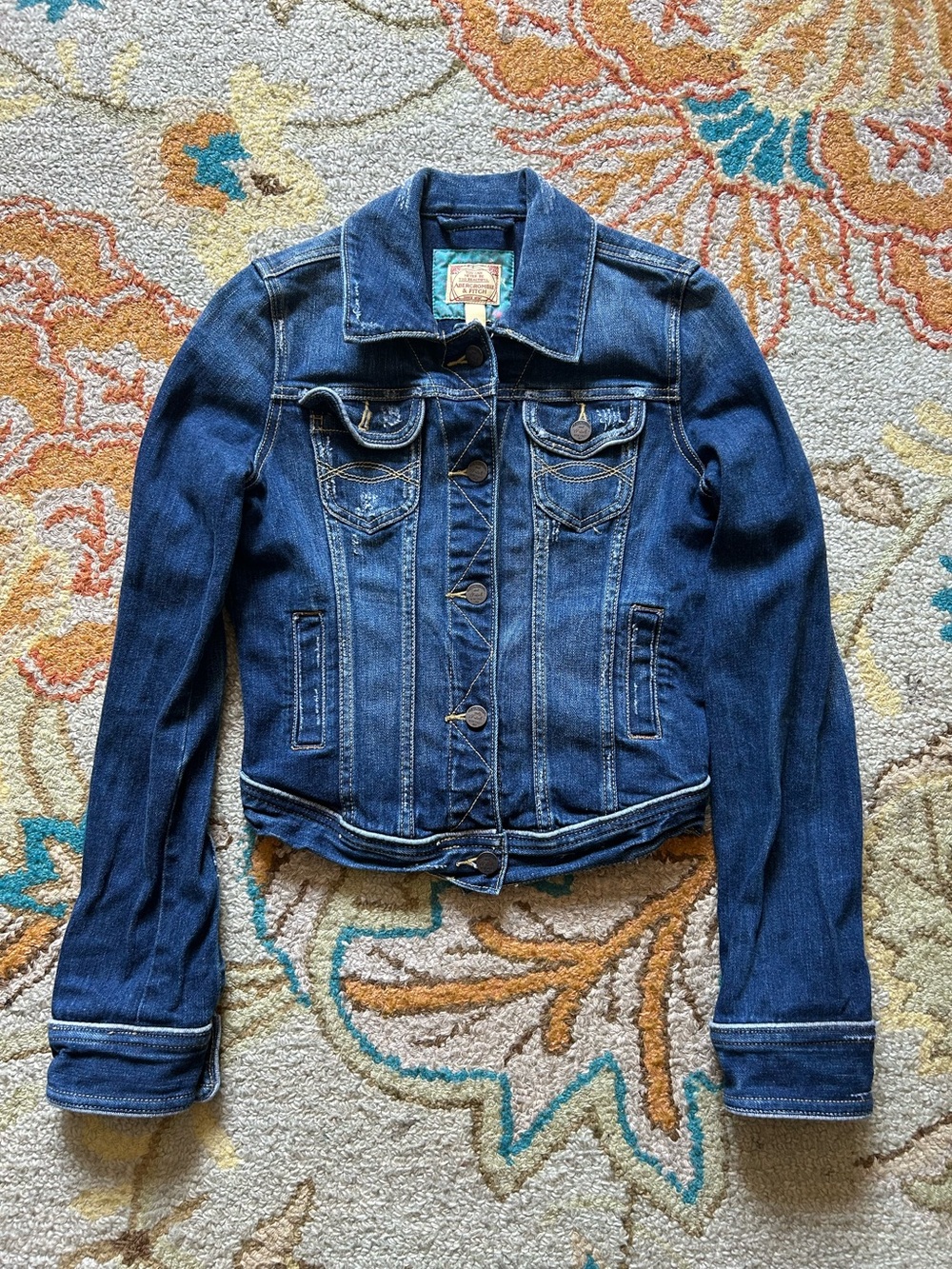 Abercrombie & Fitch Vintage’92 Denim Trucker Jacket Women’s S Western Boho Y2K